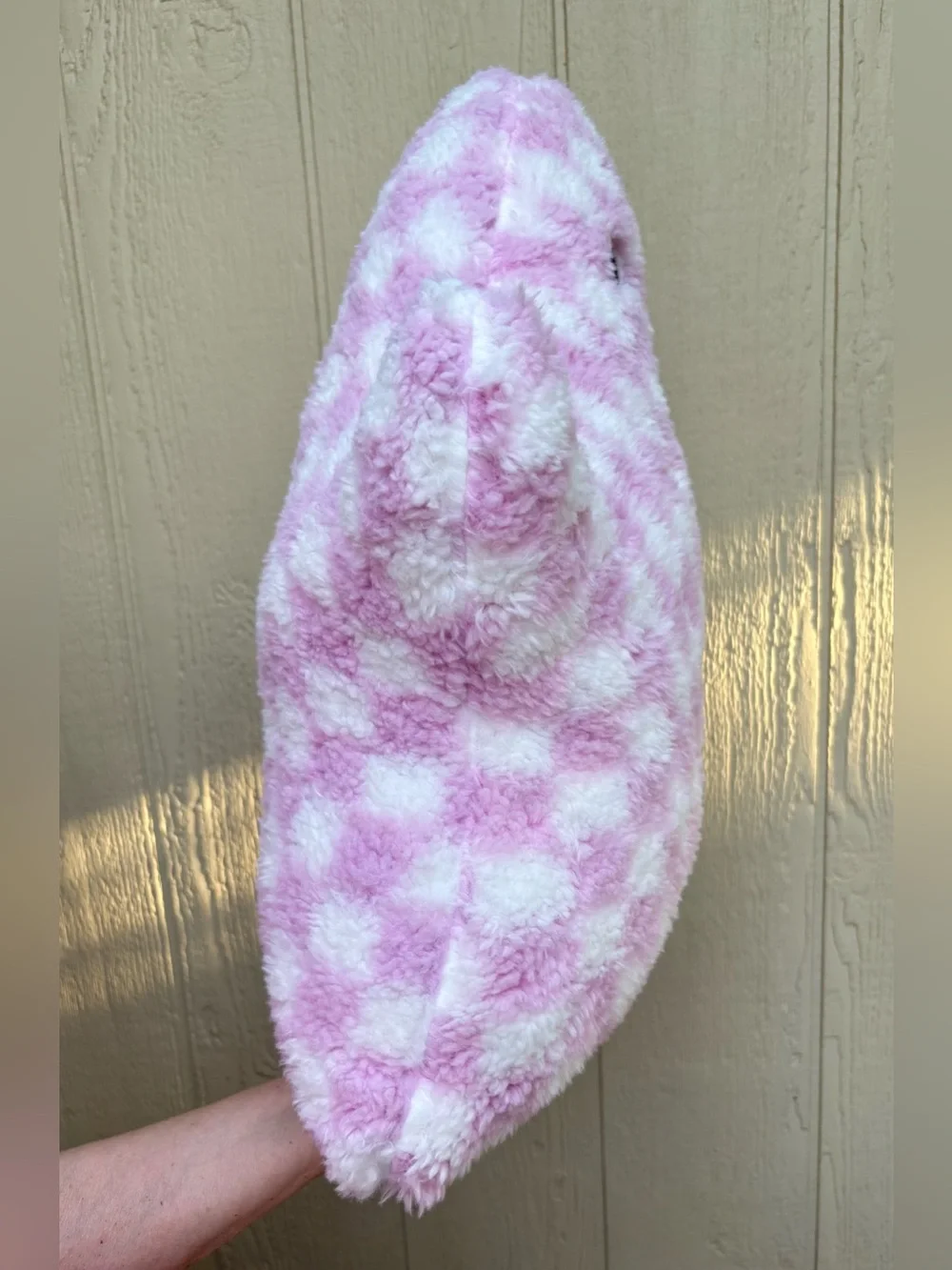 Novogratz Pink Checkered Ghost Halloween Pillow